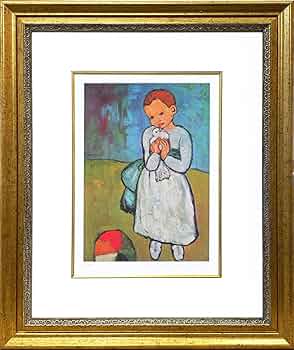 Amazon.co.jp: アートショップ フォームス パブロ ピカソ「鳩と少女