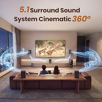 Bobtot Surround Sound System Home Theater Speakers - 700 Watts Peak Power 5.1/2.1Wired Stereo Speaker System 5.25 Subwoofer Strong Bass with Bluetooth ARC Optical Input