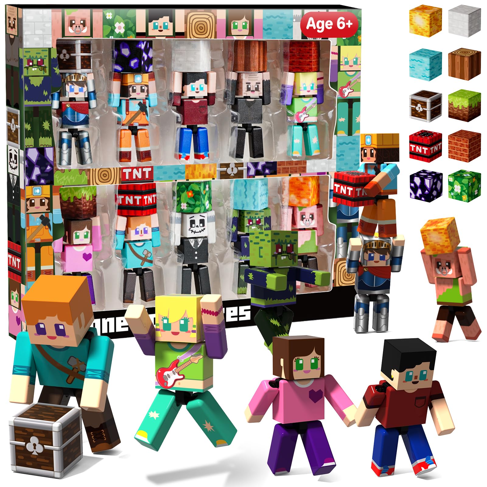 20 PCS Magnetic Action Figures Playset - Magnetic Building Blocks, Magnet Cubes and Rotatable Figures Character Toys for Kids, STEM Toys, Christmas Birthday Gift for 3+ Year Old Boys Girls