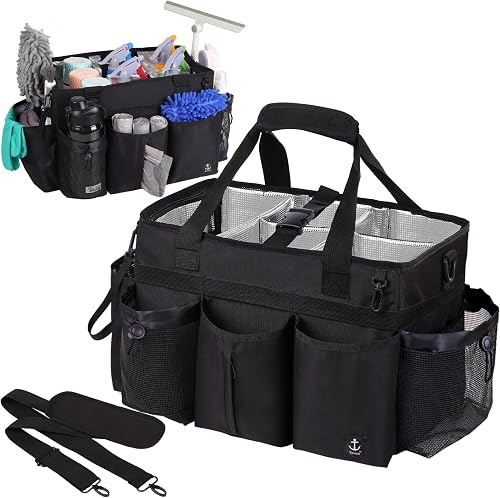 Large Cleaning Caddy Bag Built-in hard plastic sheet Aluminum foil lining