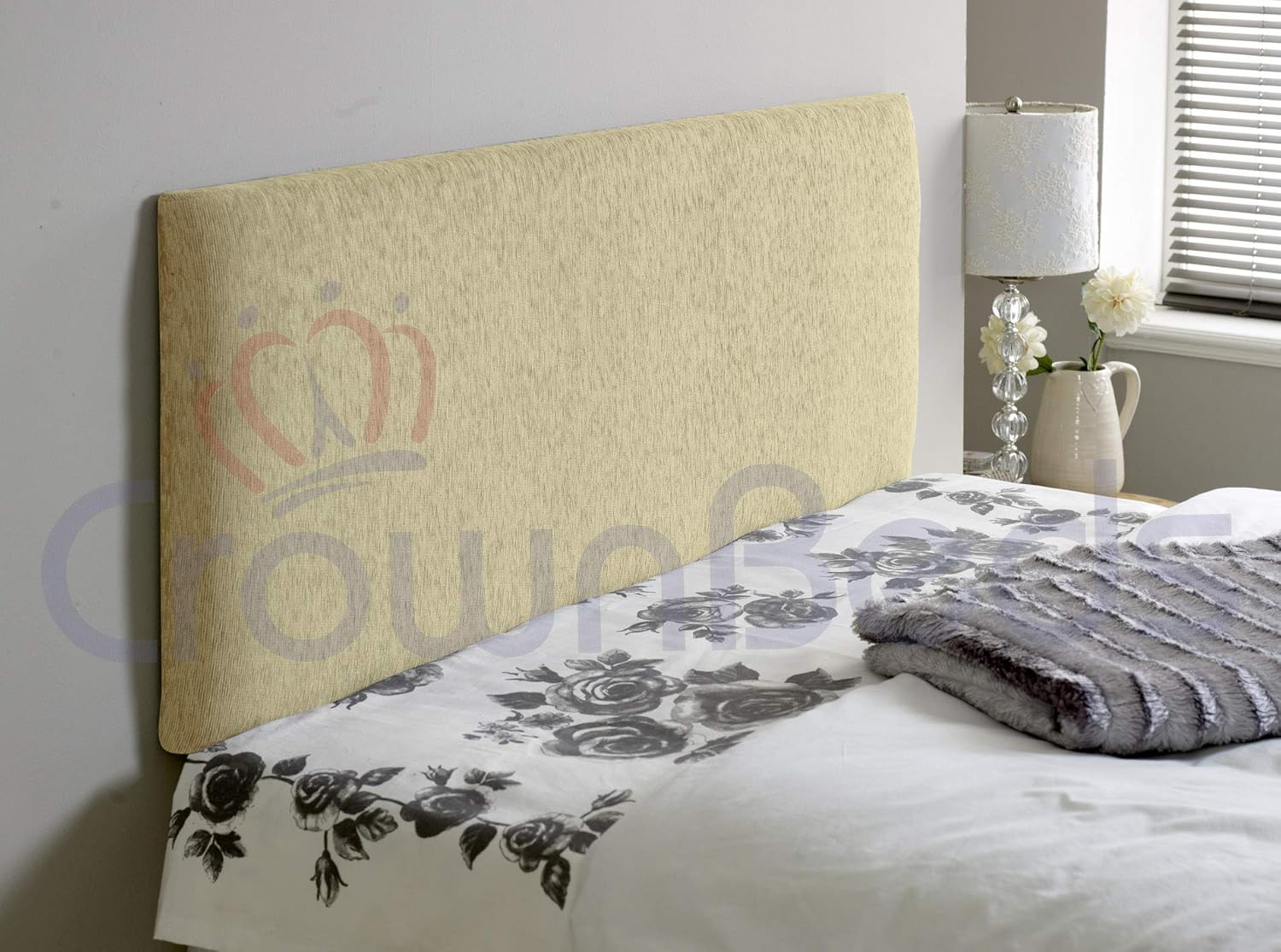 New Plain Chenille Headboard In 2ft6,3ft,4ft,4ft6,5ft,6ft (Cream, 4ft6
