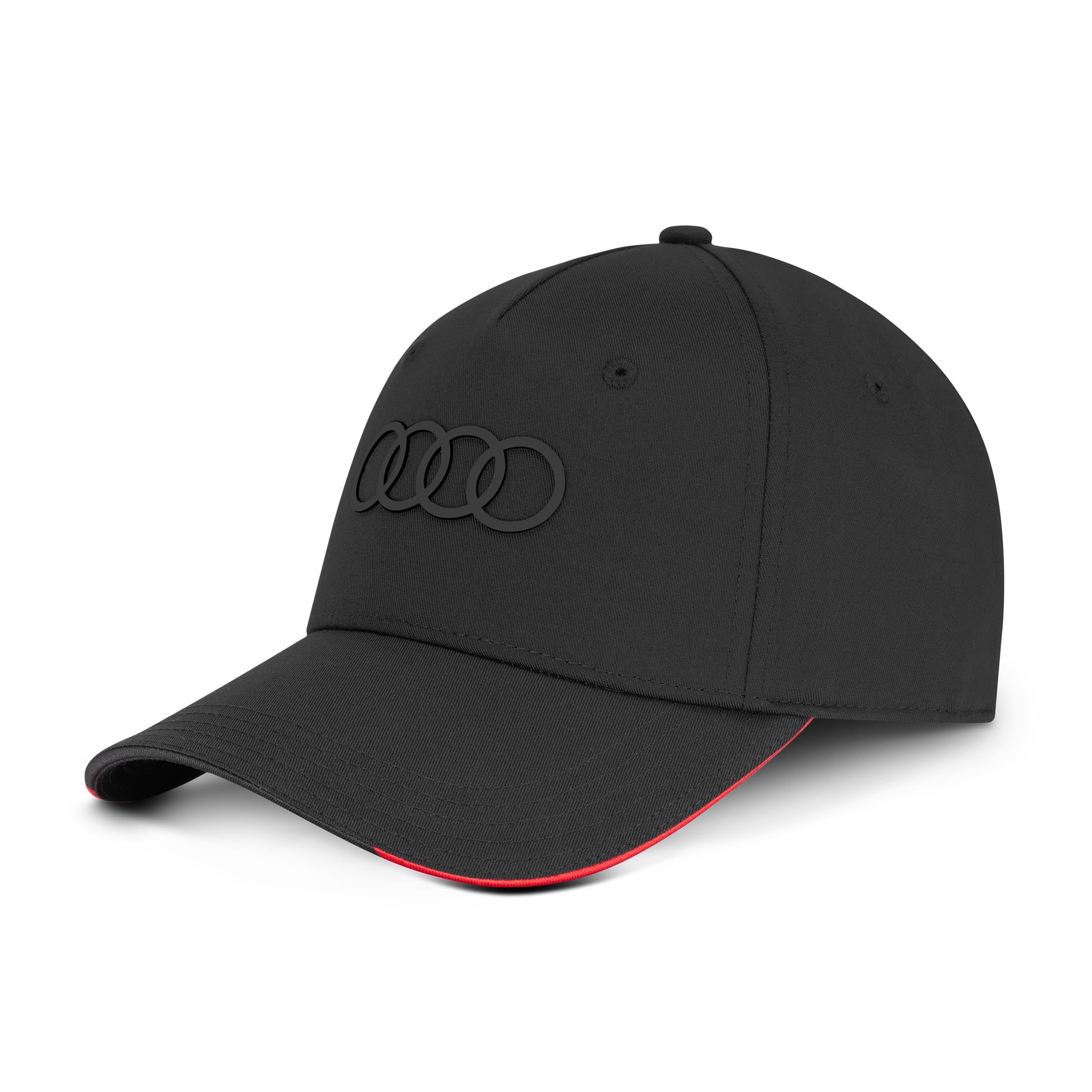 Audi 3132402630 - Berretto da Baseball con Anelli, con Logo, Colore: Nero, Nero, Taglia Unica
