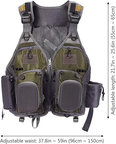 Miniatura 8 de BASSDASH Strap Fishing Vest Adjustable for Men and Women, for Fly Bass Fishing and Outdoor Activities