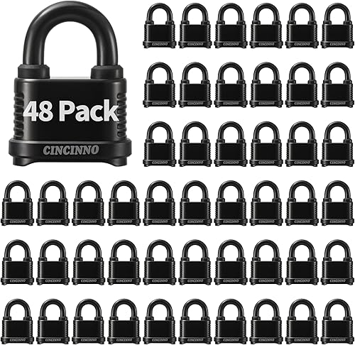 Miniatura 6 de Cerradura de combinación resistente al aire libre, 2 pulgadas de ancho, resistente a la intemperie para uso en exteriores, paquete de 12