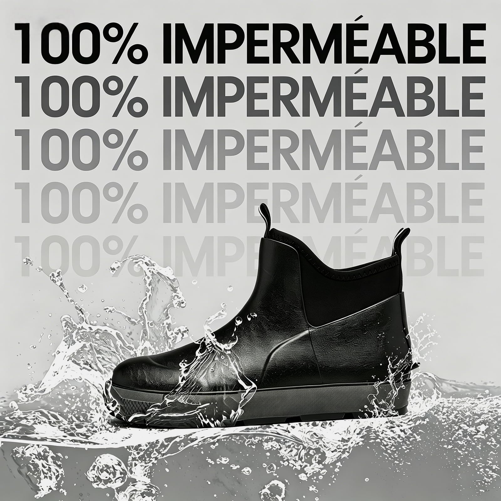 Bottes Caoutchouc Homme,Bottes de Pluie Femme,Bottes de pont ImperméAbles à L'eau AntidéRapantes Bottes Jardin Élégant Pêche​et Confortable LumièRe Doux 40-46EU