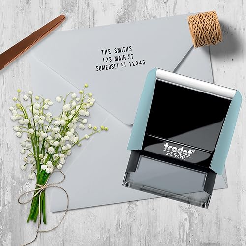 Miniatura 7 de Trodat Printy 4912 - Kit de sellos de 4 líneas personalizadas con tinta negra, tamaño de impresión 34 x 1-78 pulgadas