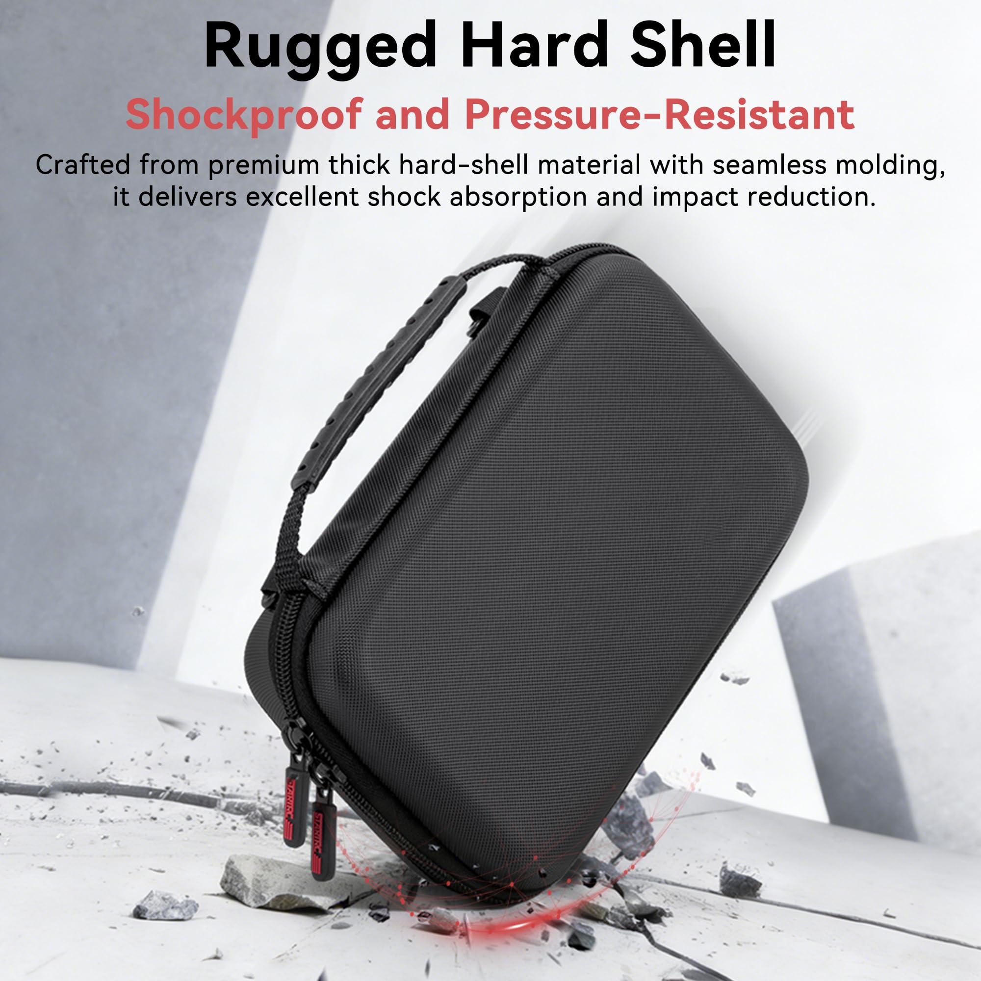 Osmo Pocket 4 Bolsa de transporte - Bolsa de viaje rígida portátil de PU para DJI Osmo Pocket 4 Standard Combo accesorios de cámara con correa para el hombro — view 3