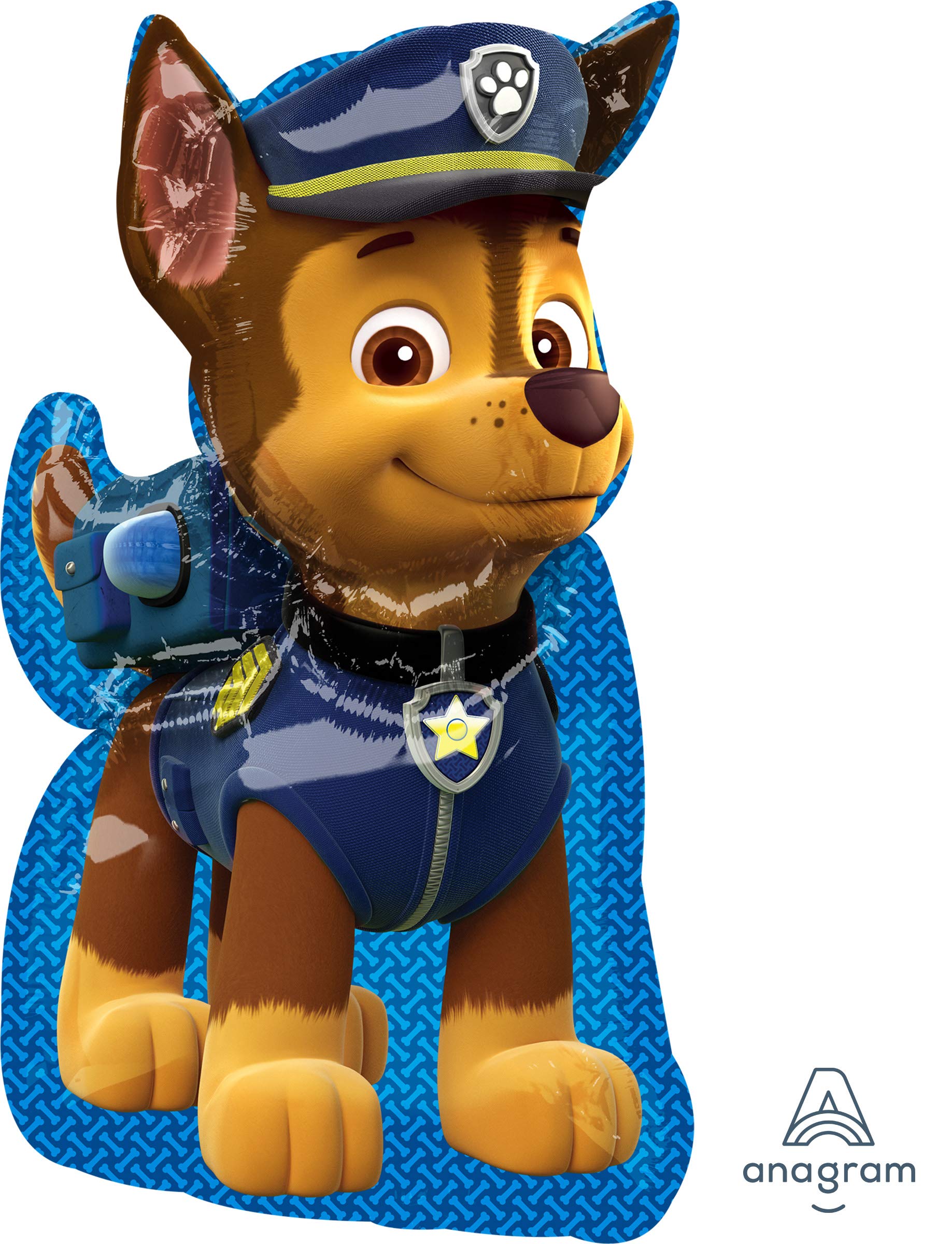 amscan Anagram 3449501 - Paw Patrol Chase Foil Super Shape Balloon - Various, 23"