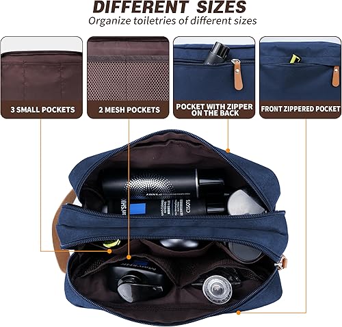Miniatura 3 de Lcsmaokin Bolsa de aseo de gran capacidad con gancho para colgar para hombres y mujeres, bolsa de cosméticos de viaje impermeable, bolsa de