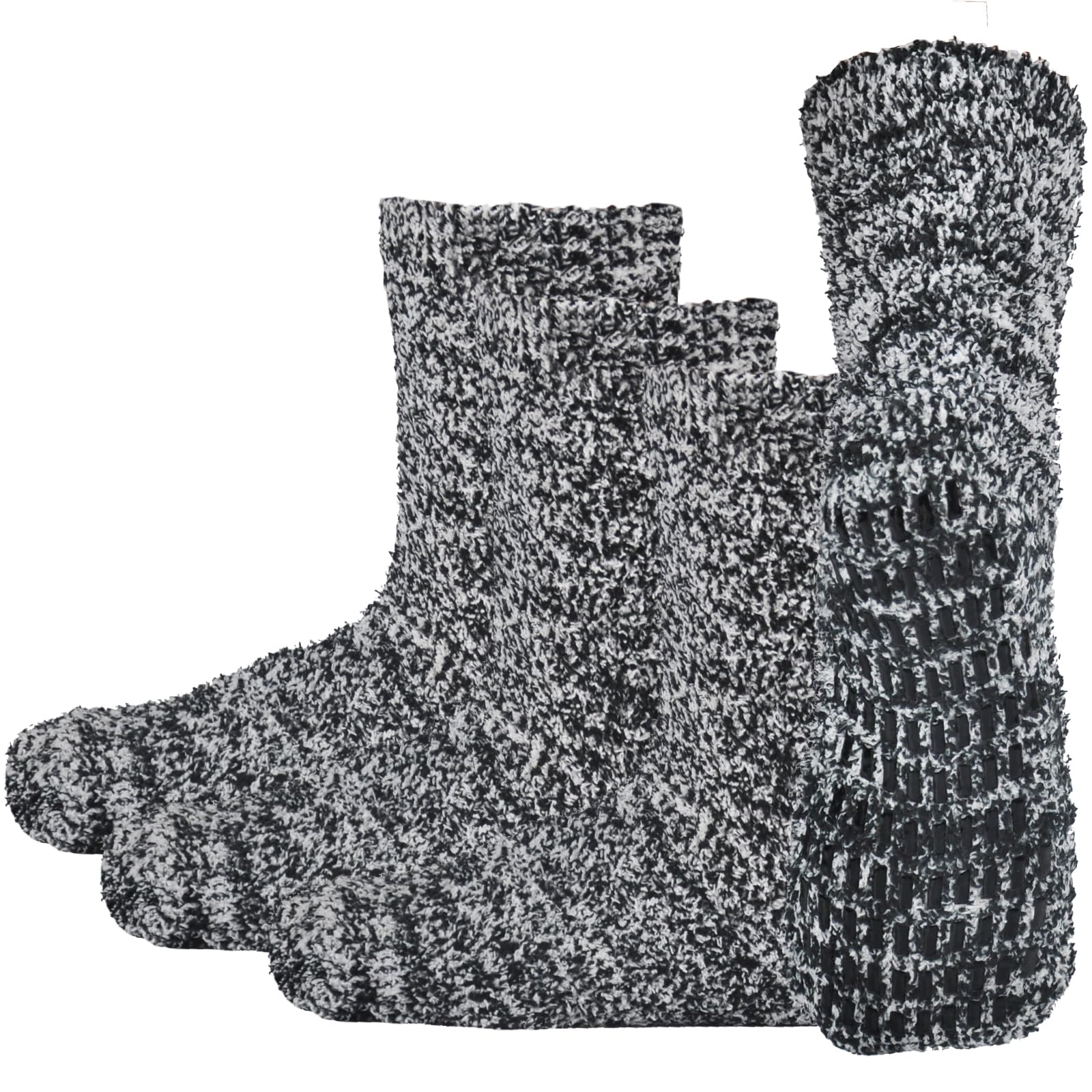 Jormatt3 Pairs Ultra Thick Grip Fuzzy Socks Non Skid Slipper Hospital Socks Unisex