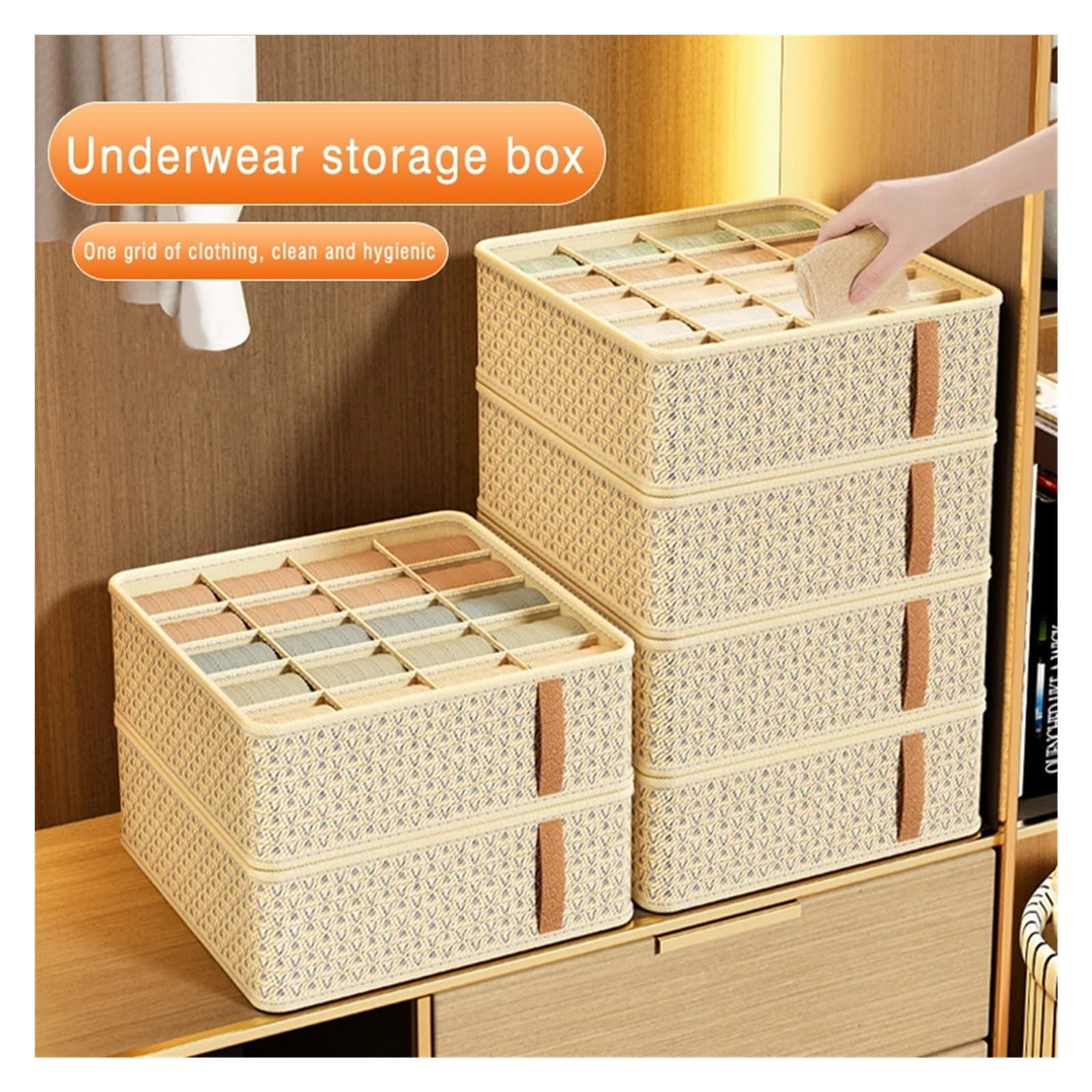 Organizzatore per cassetti della Biancheria Intima, Scatola Porta Calzini, Reggiseno, Slip, Armadio, separatore per Vestiti