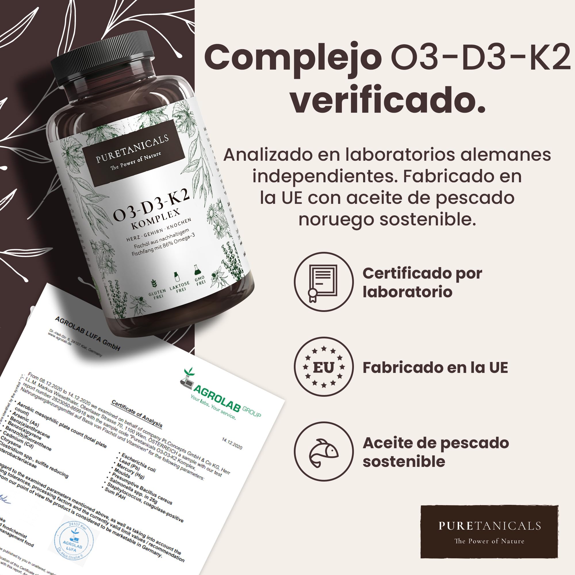 Omega 3 + Vitamina D3 + K2 MK7 All-Trans - Premium O3-D3-K2 Complejo Alta Dosis | Aceite de Pescado con Ácidos Grasos Esenciales EPA DHA | Óleo Omega3 Líquido | 240 Cápsulas de Gel Blando
