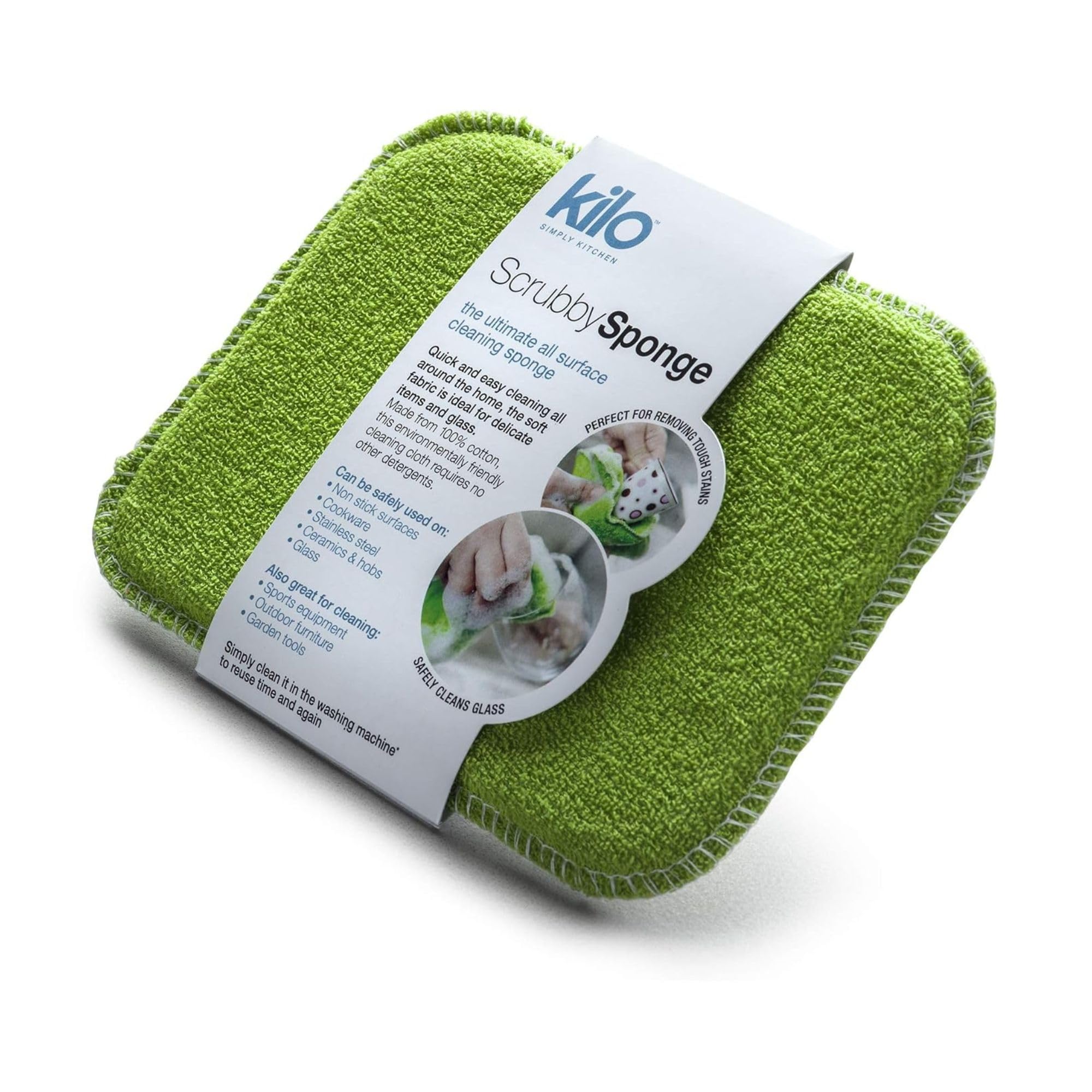 Kilo Scrubby Non-Scratch Scourer Sponge with Absorbent Core, Double Sided Scouring Pad, Multi-Purpose