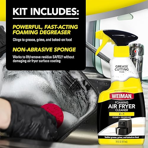 Miniatura 4 de Weiman Kit de limpieza de freidora de aire espumoso, limpiador y desengrasante para cestas y bandejas de cerámica, elimina grasa, suciedad, aceite
