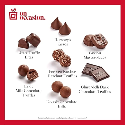 Miniatura 4 de On Occasion Caja de regalo de chocolate prémium para festividades, trufas gourmet, Ferrero Rocher y dulces variados, selección de postres de lujo