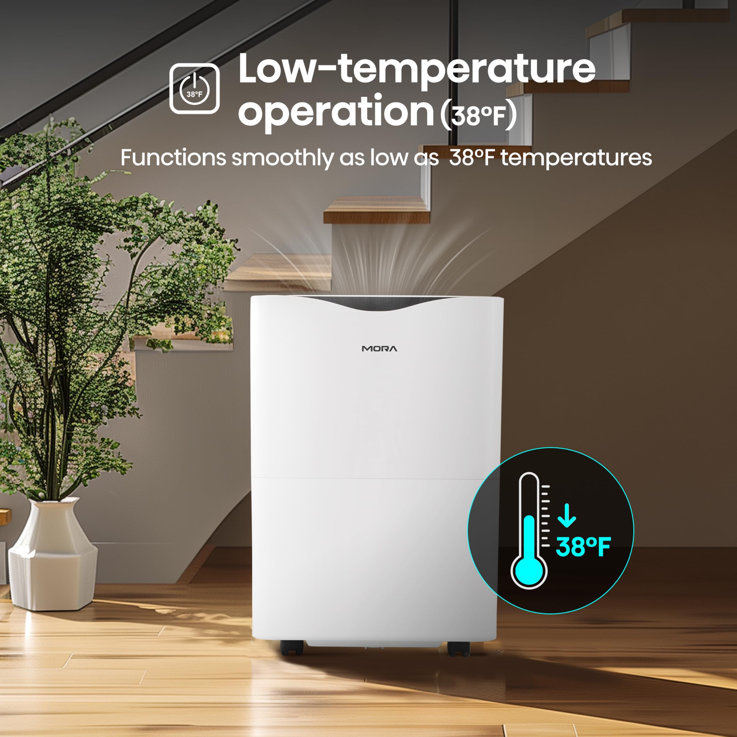 Mora Mora by Hisense - Deshumidificador de 35 pintas, para espacio de hasta 3000 pies cuadrados en casa, en sótanos y habitaciones grandes, Energy Star, funcionamiento silencioso, indicador de filtro