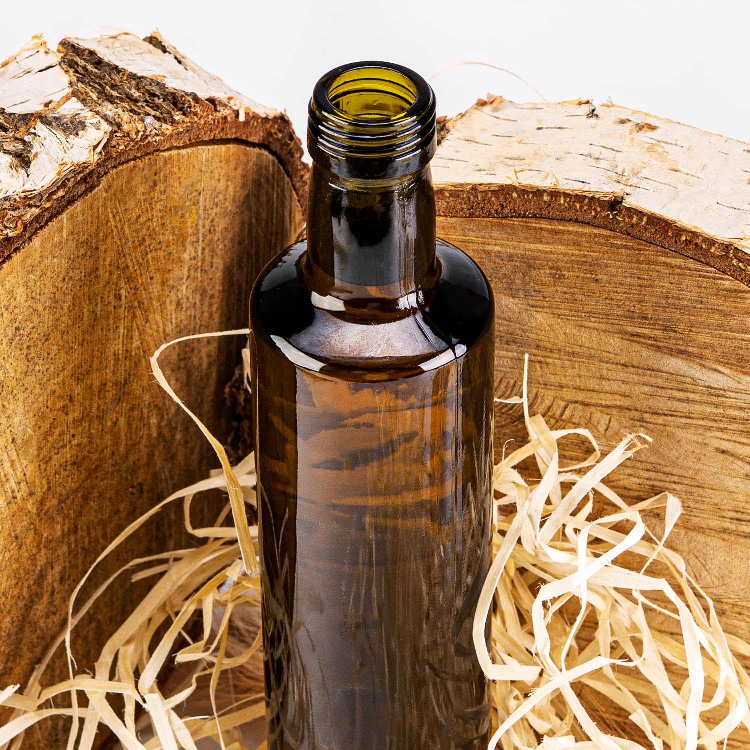 Szklana butelka Dorica 500 ml z dozownikiem – na olej, oliwę z oliwek i wino (40, szkło oliwkowe)