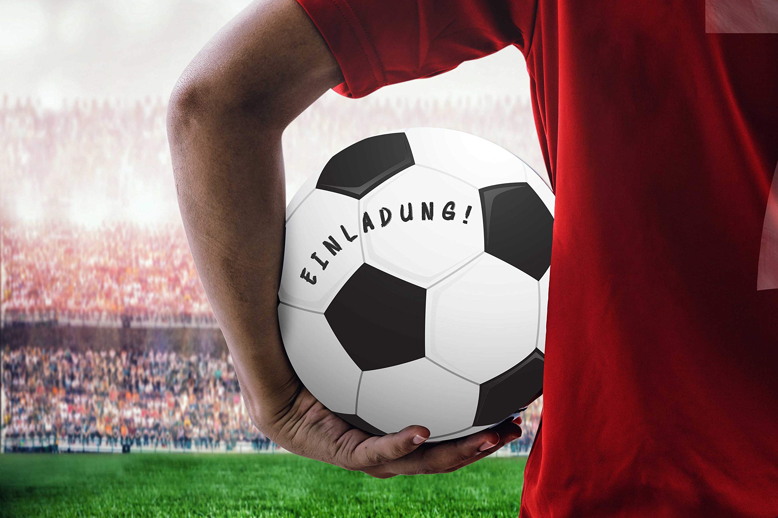 Friendly Fox Invito di calcio rotondo – 12 biglietti d'invito per il compleanno dei bambini, ragazzi e ragazze, inviti di compleanno – ideale per piccoli appassionati di calcio
