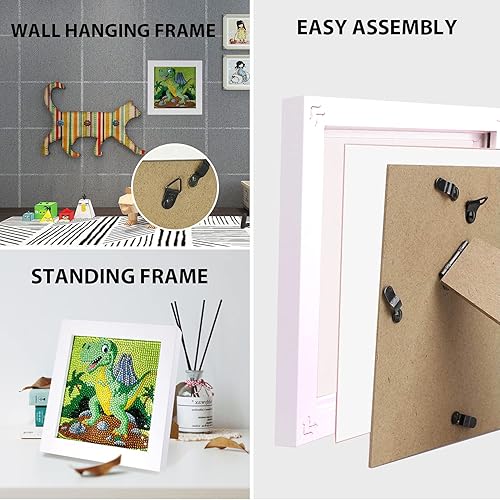 Miniatura 7 de FEAYEA Pintura de diamantes para niños con marcos de madera manualidades para niños y niñas de 6 a 8 a 12 años kit de pintura de gemas fácil para