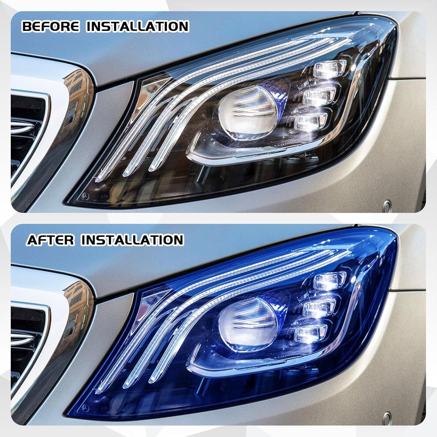 SUNBIRD Headlight Fog Light Taillight Tint Film,Car Light Tint Film Self-Adhesive Vinyl Wrap Protector Film for Cars, Trucks, SUVs (Blue, 12" x 24" Inch) 2