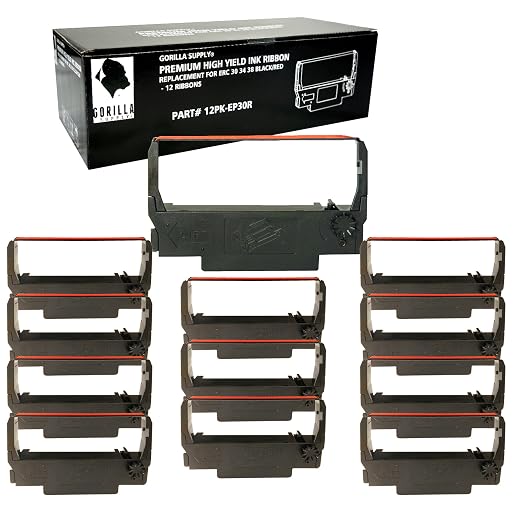 Gorilla Supply Ink Ribbon ERC 30 34 38 B/R Compatible For ERC38 NK506 (12-PK, Black Red)