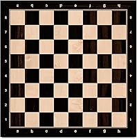 Vista 2 de A&A Tablero de ajedrez profesional de madera de 21.25 pulgadas, palisandro africano e incrustaciones de arce, cuadrados de 2.25 pulgadas con notación