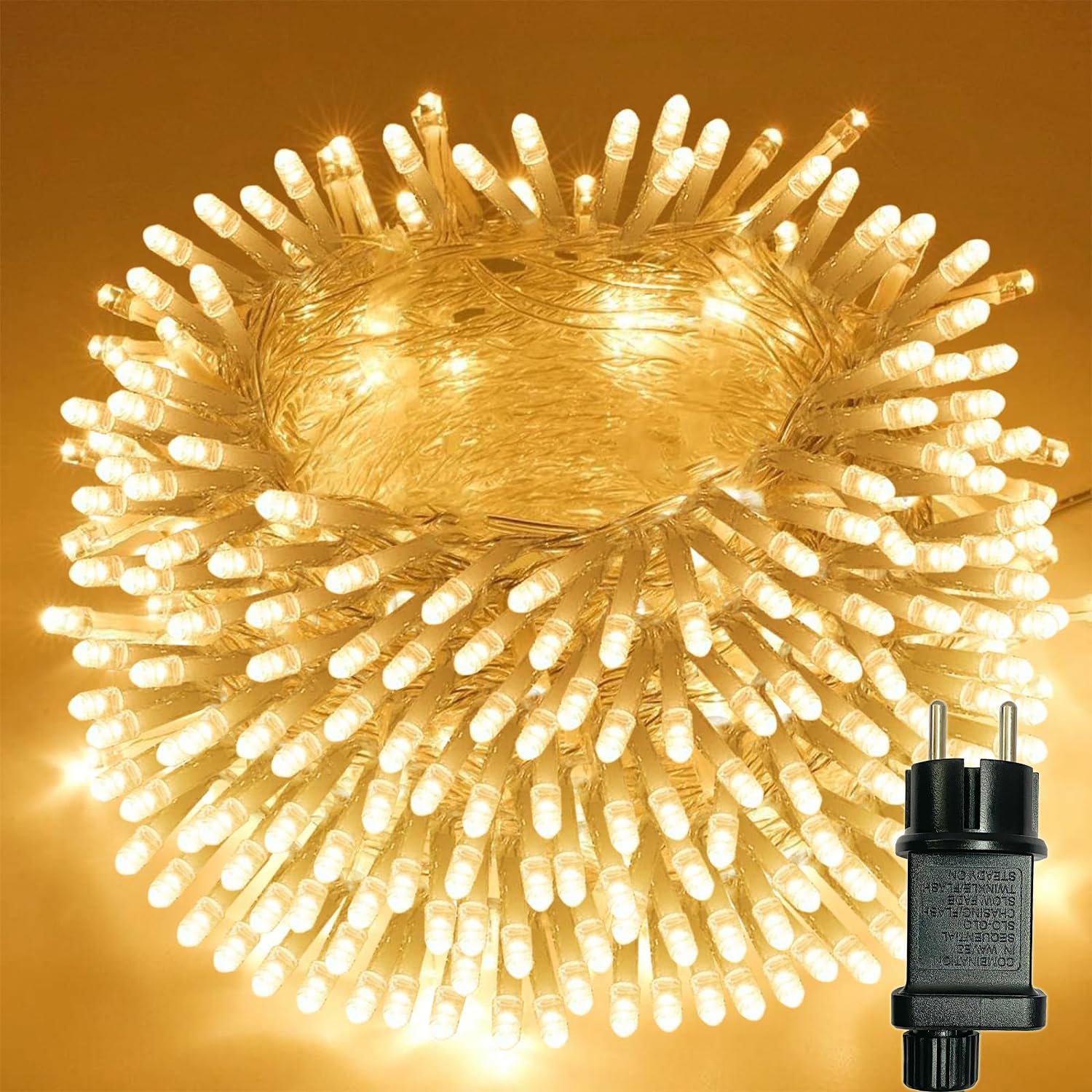 Guirnaldas Luces Exterior Interior, 30M 300LED IP44 Impermeable, Decoracion Navidad Patio, Fiesta, Jardín, Habitación, Boda (Blanco Cálido)