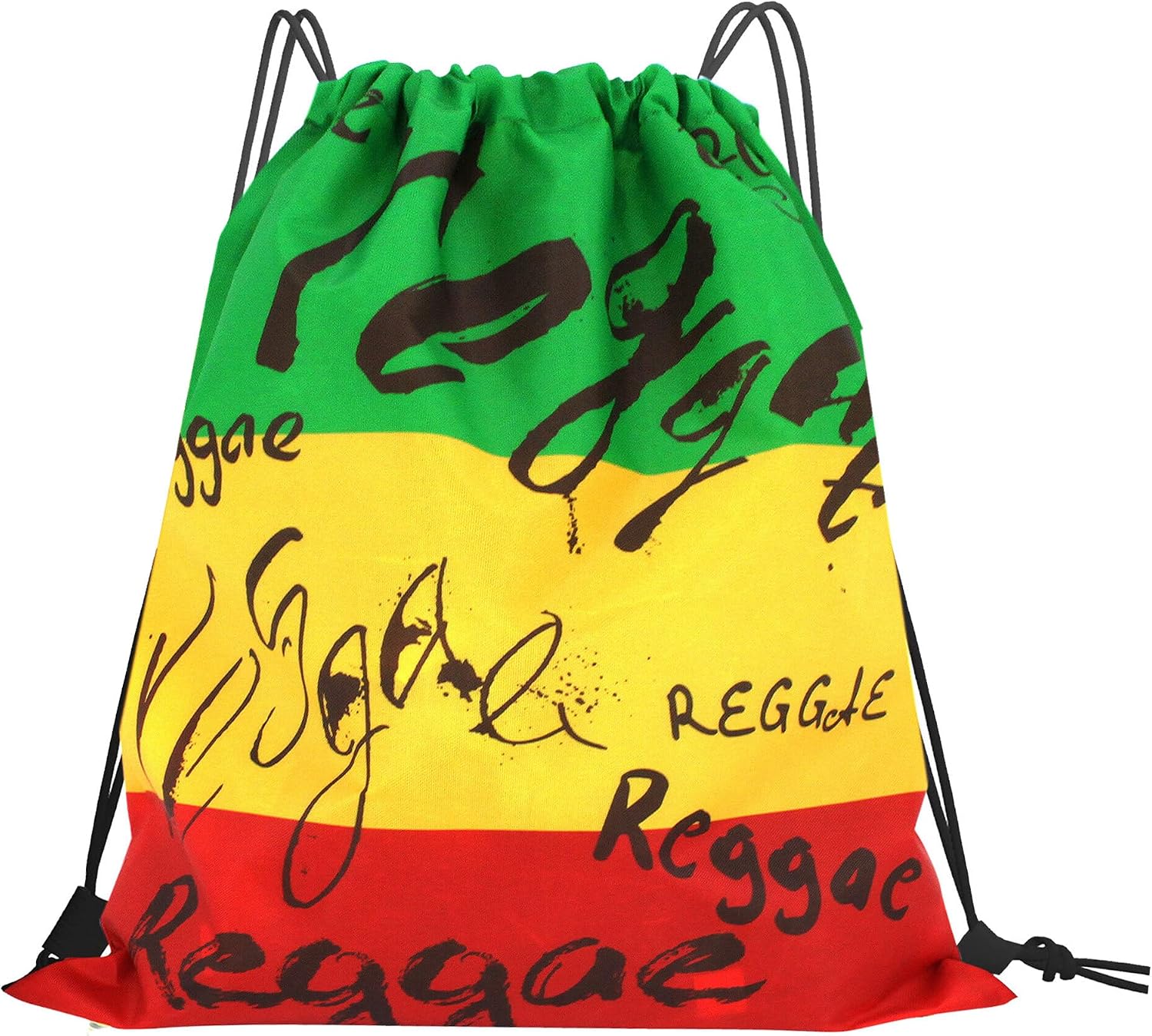 Man and Women 5pcs Drawstring Backpack Waterproof Gym Sports Trave String Bag Cheer Bag Jamaican Afro Rasta（Reggae 5pcs ） image 2