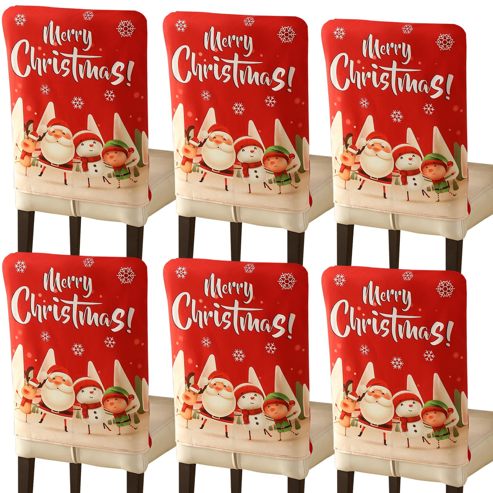 Juego de 4 fundas decorativas navideñas para sillas de comedor, para uso en interiores, perfectas para decoración de comedor