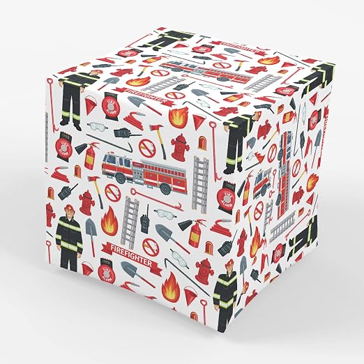 Amazon.com: Firefighter Wrapping Paper Party Gift Wrap - Folded Flat 30 ...