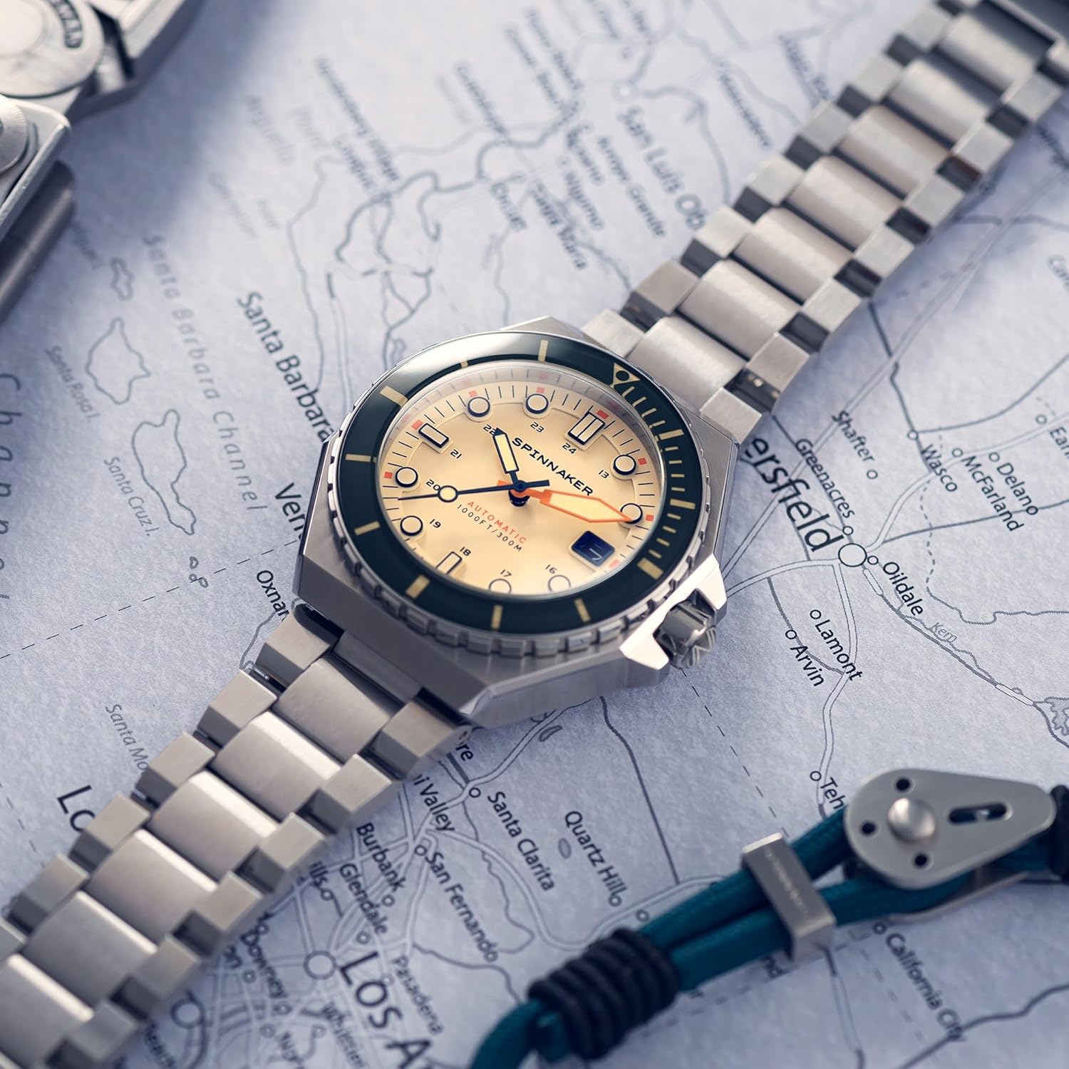 Spinnaker Mens 44mm Dumas Automatic 3 Hands Watch with Solid Stainless Steel Bracelet SP-5081