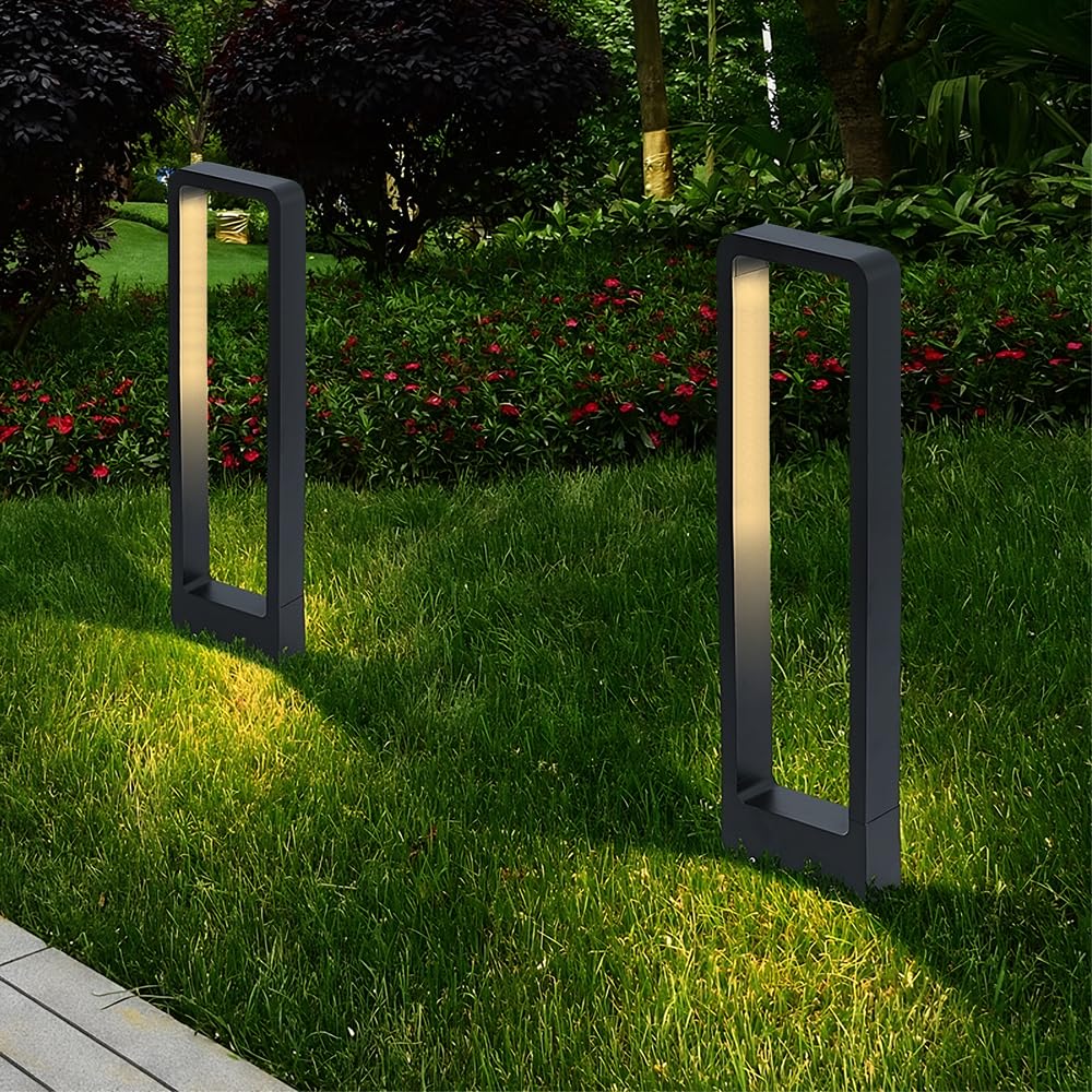 LED Wegeleuchten Außen 7W, LED Gartenleuchte, 3000K Aussenleuchte Stehlampe Außen, LED Pollerleuchte 60CM IP65, Standleuchte für Garten
