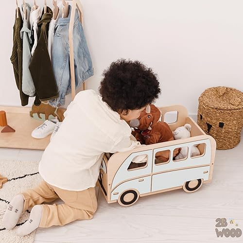 Miniatura 6 de Personalized Kids Toy Storage Organizer - Wooden Toy Box for Boys with Wheels Baby Furniture - Playroom Decor Nursery Storage for Kids Room Book -
