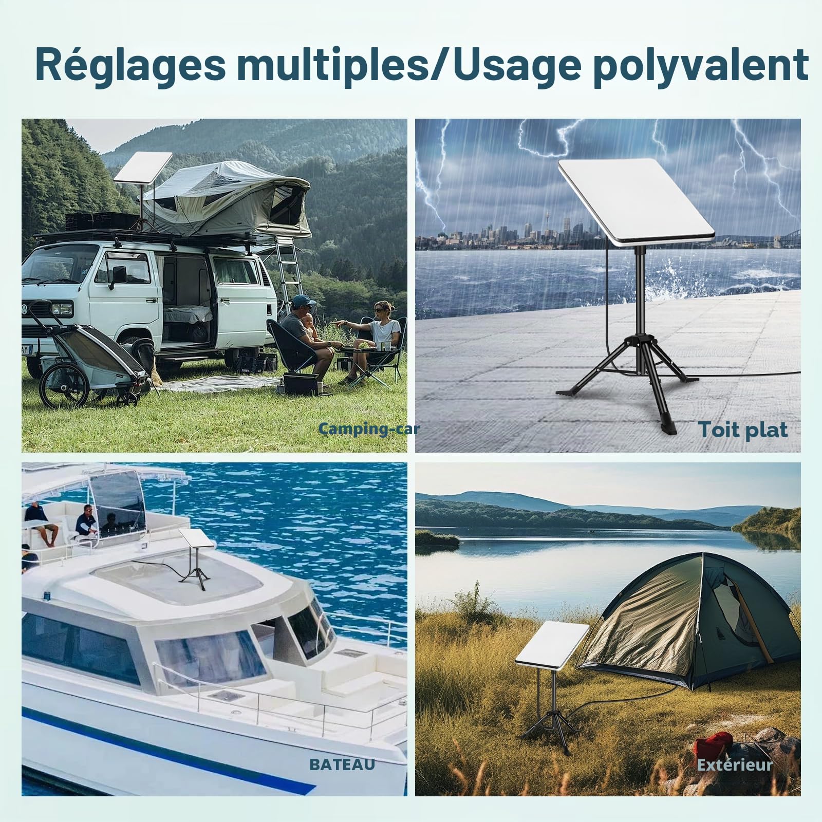Starlink Gen 3 Support de trépied Starlink portable réglable pour camping et voyage en camping-car avec adaptateur de roue compatible avec Starlink V3 Dish