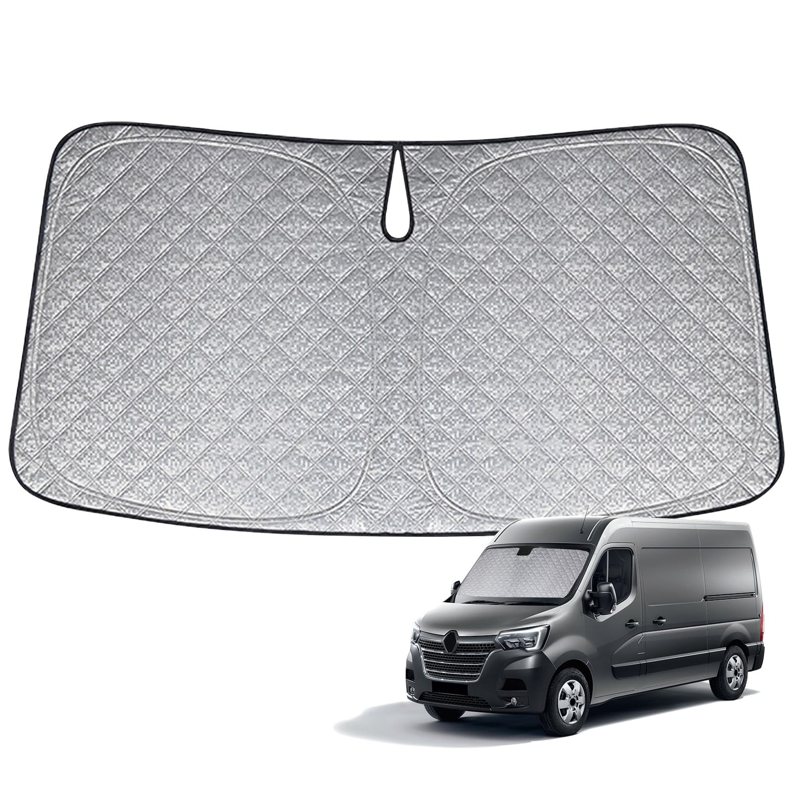 Parasol de Ventana Delantera de Coche Repuesto para Renault Master 2020-2026, Parasol para Parabrisas de Coche en el Interior Plegable, Protección UV Reflectante contra el Polvo