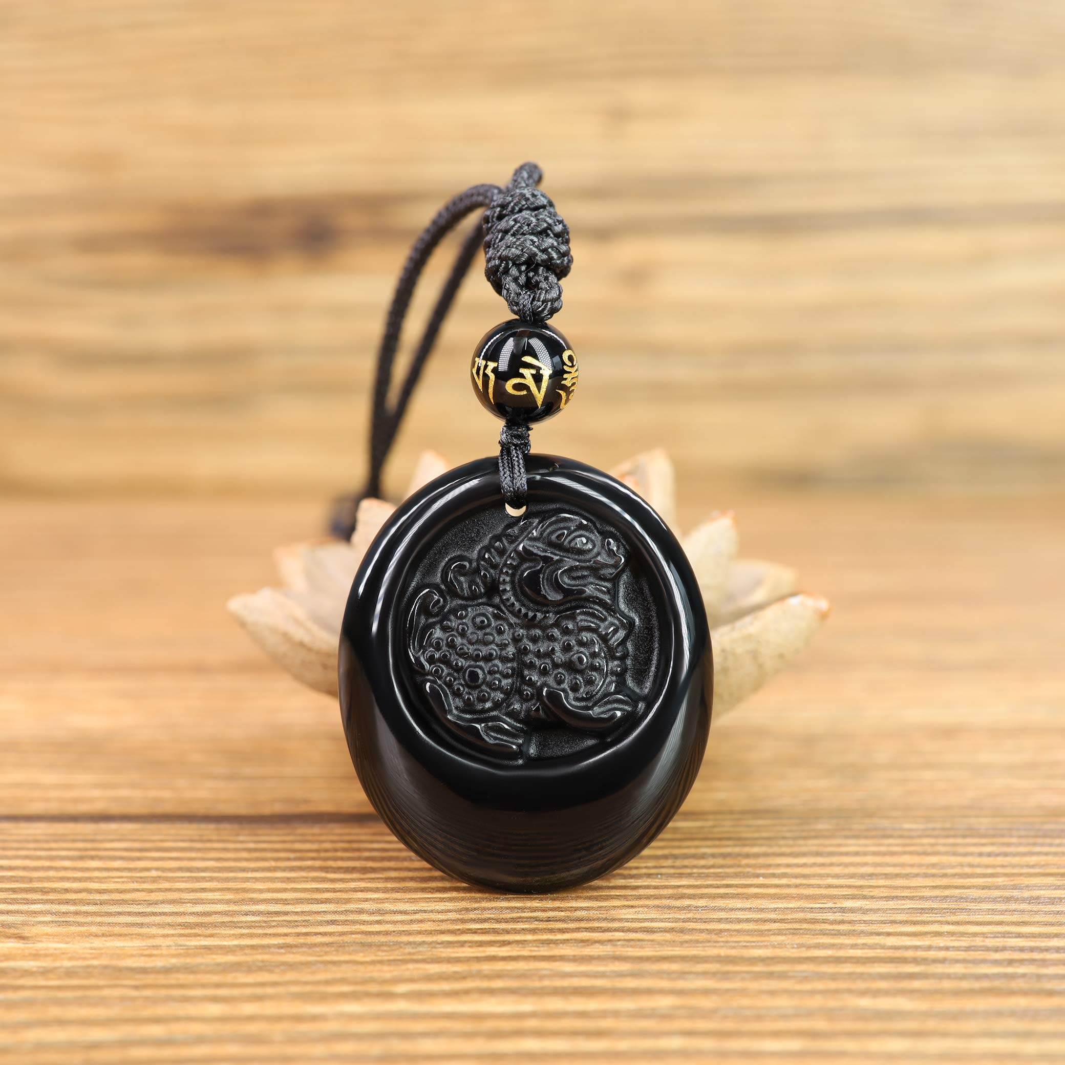 COAI Pendentif Totem Pixiu Amulette Pierre Collier Ajustable