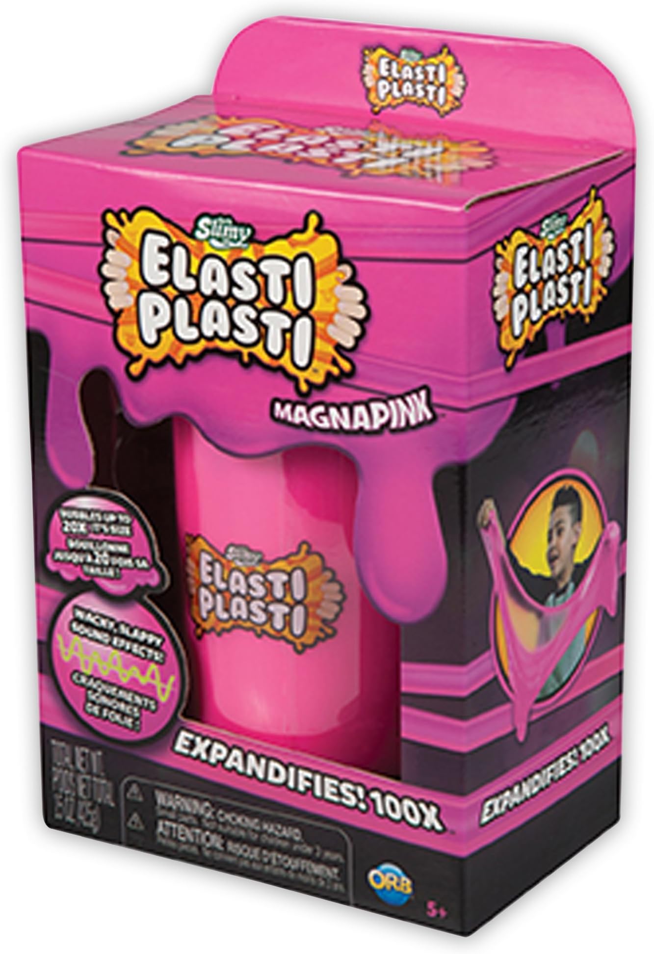 ORB Slimy ElastiPlasti, Slime Kit, Pots of Revolutionary Plastic Sliminess For Giant Bubbles, Parachutes and Games, Safe No-Stick Stretchy Toys : Magnapink