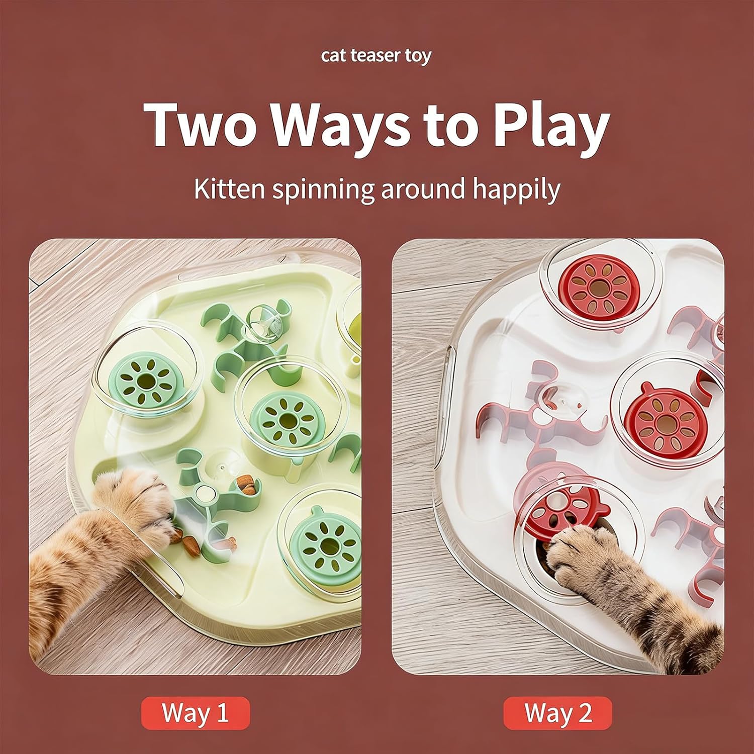 Interactive Feeder Toy with Adjustable Difficulty and Rotating Wheel for Mental Visible Treat Dispenser Toy