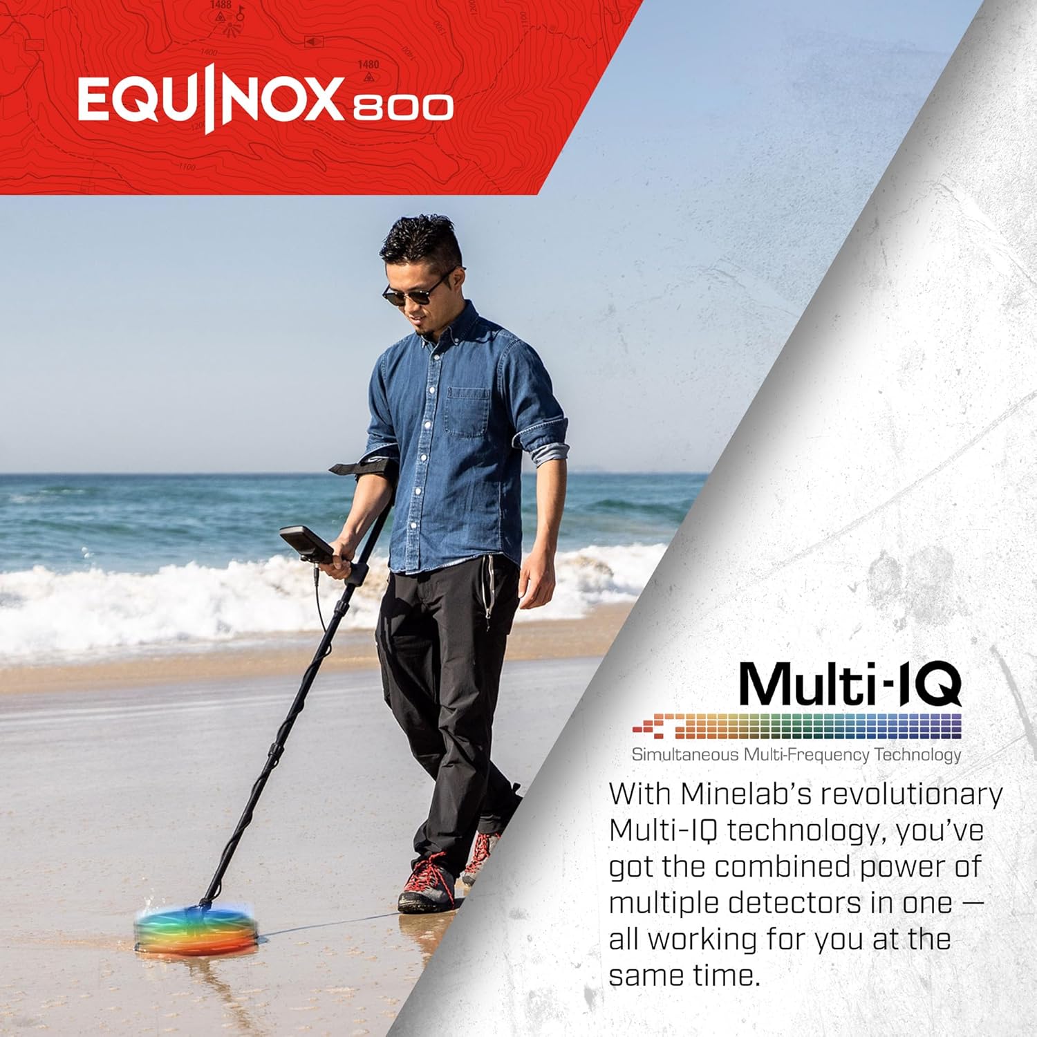 MINELAB Metal Detector Bundle for Adults with Equinox 800 and EQX 6 Coil