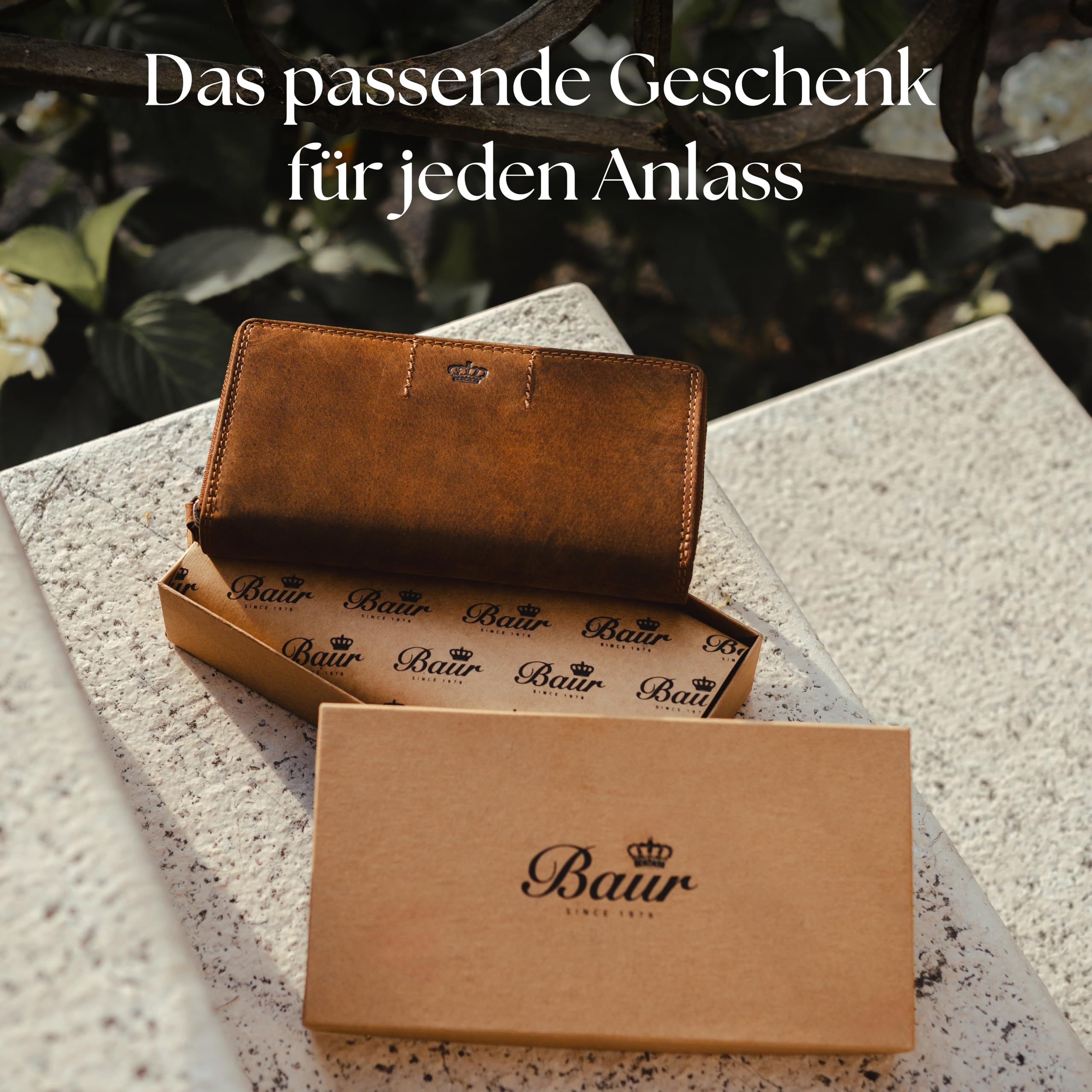 Baur - Damen Geldbörse groß aus Büffelleder mit RFID-Schutz (Braun)
