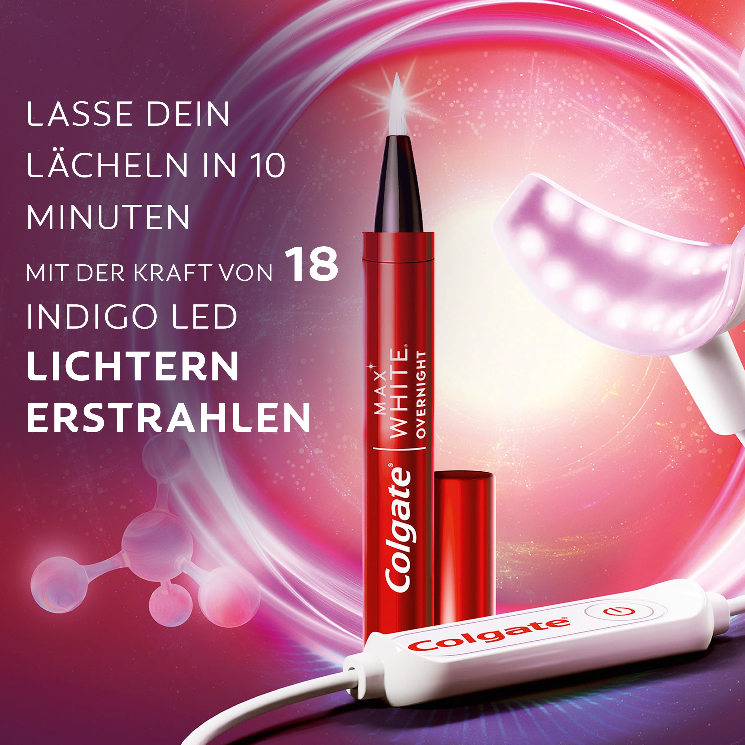 Colgate Whitening Zahnpasta & LED Whitening - Set für die effektive Zahnaufhellung zuhause