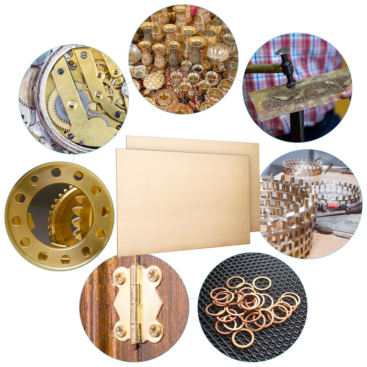 Brass Sheet, Metal Sheets Plates, 12" Length x 6" Width x 0.06" Thickness, 14 Gauge, Brass Plate Sheet