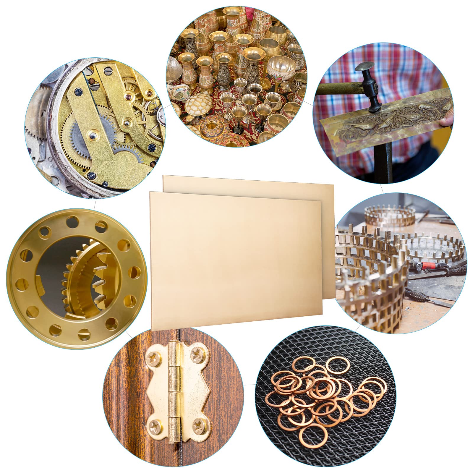 Messingblech, Metallplatten, 30,5 cm lang x 15,2 cm breit x 0,2 cm dick, 14 Gauge (14 Gauge) aus Messing