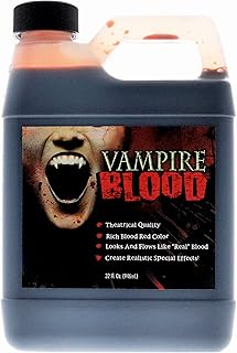 32oz VAMPIRE BLOOD, Realistic Fake blood, Theatrical Quality, Richly Pigmented Red Fake Blood for Halloween, Vampire, Zombie, Costume, Special Effects Makeup