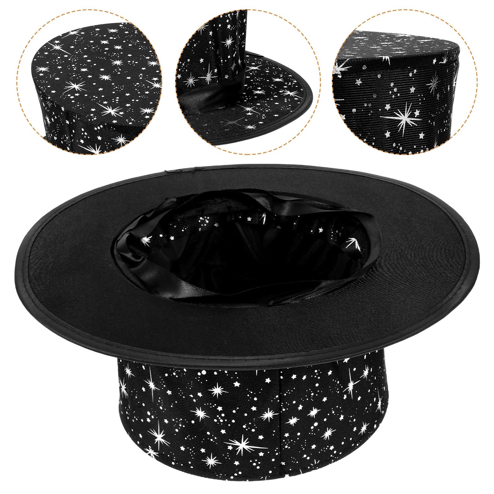 iplusmile Cappello Magico Pieghevole con Stella Piccolo Cappello da Mago per Performance e Feste Halloween Accessorio Costume Carnevale Maghi