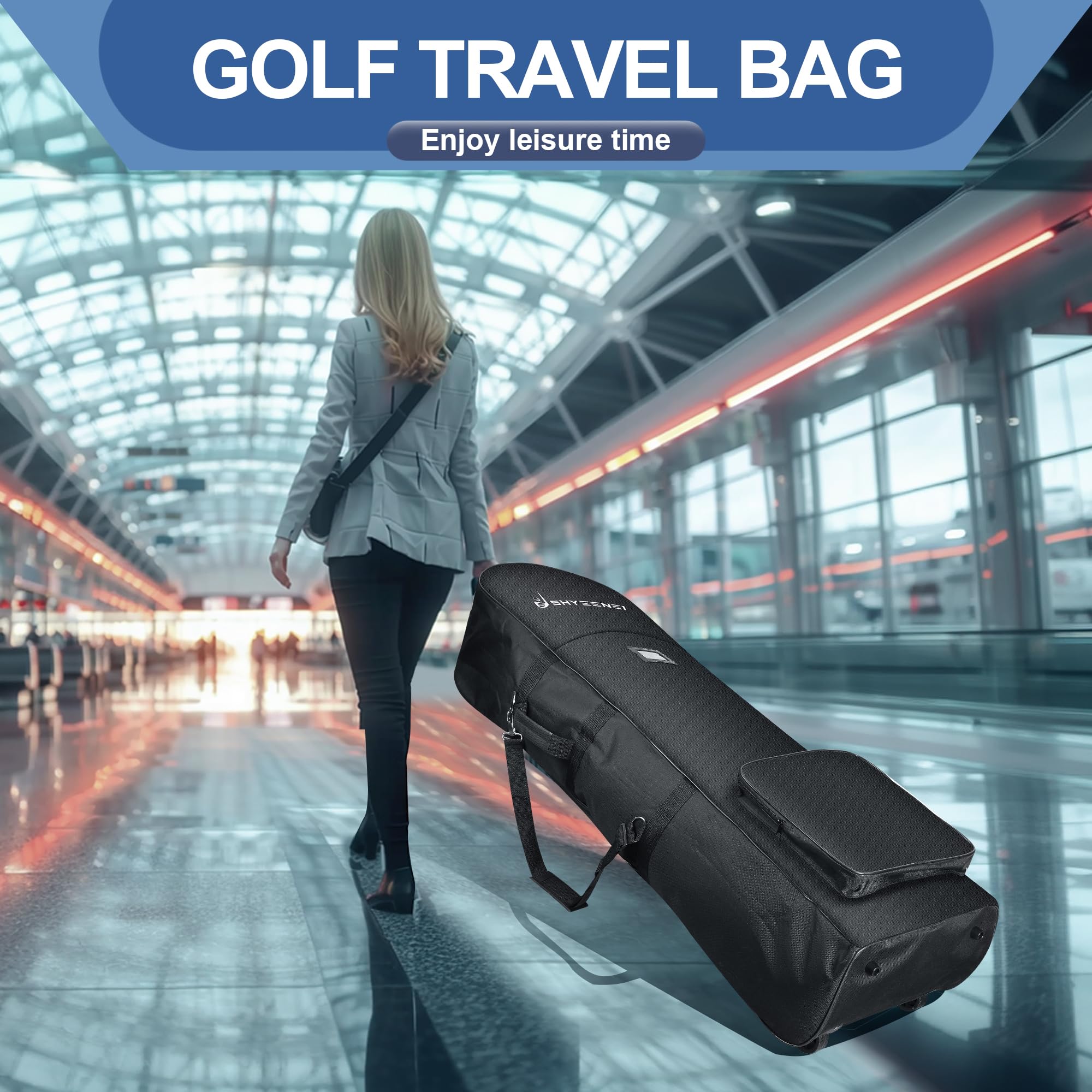 Sac de voyage de golf léger Oxford imperméable avec fermeture éclair