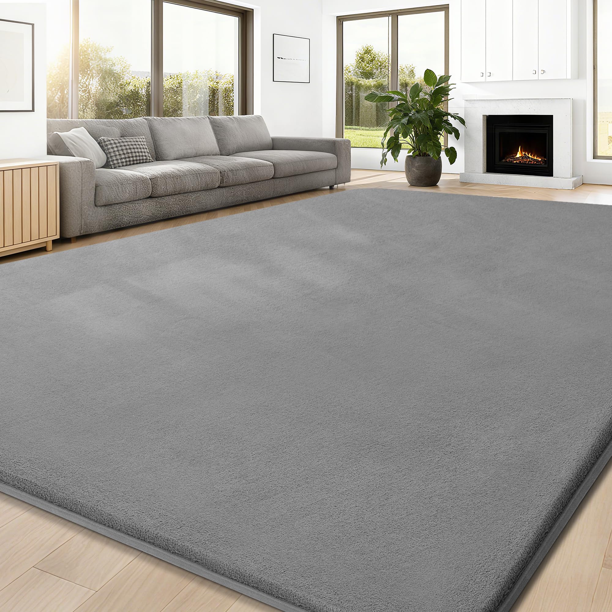 JOJOSEE Carpet Rugs Living Room Large Area Rug, Light Grey, 240 X 300cm