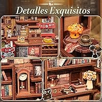 Vista 4 de CUTEBEE - Kit de rincón de libros - Juego de construcción DIY de casa en miniatura para adultos, estantería de casa en miniatura para libros