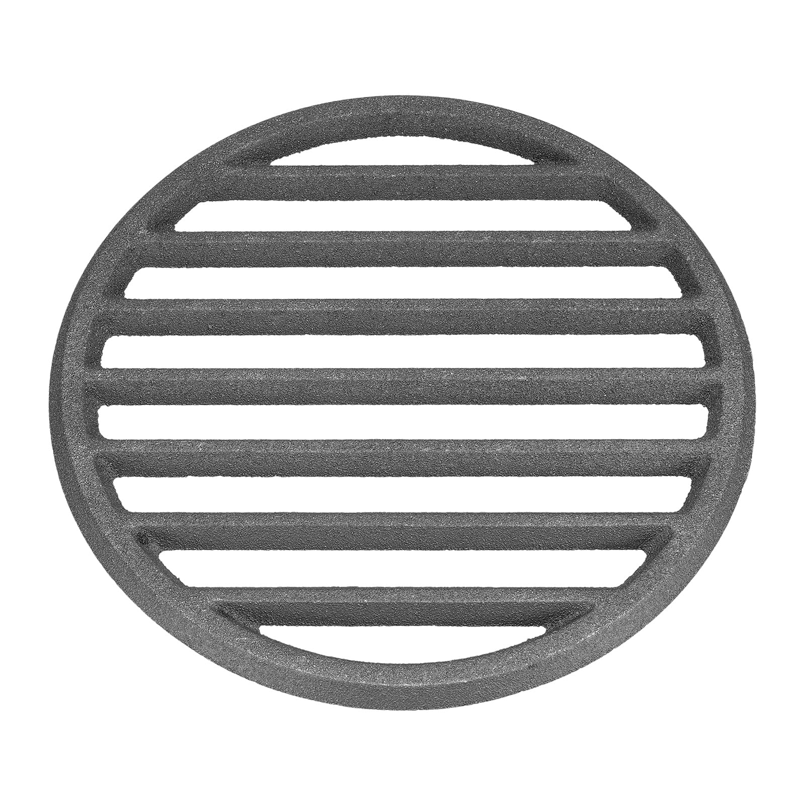 PATIKIL Cast Iron Fire Grate, 9" Round BBQ Grill Grate Replacement High Heat Charcoal Plate Fire Bottom Grate Grilling Accessories 6 Slots for Grilling Barbecue