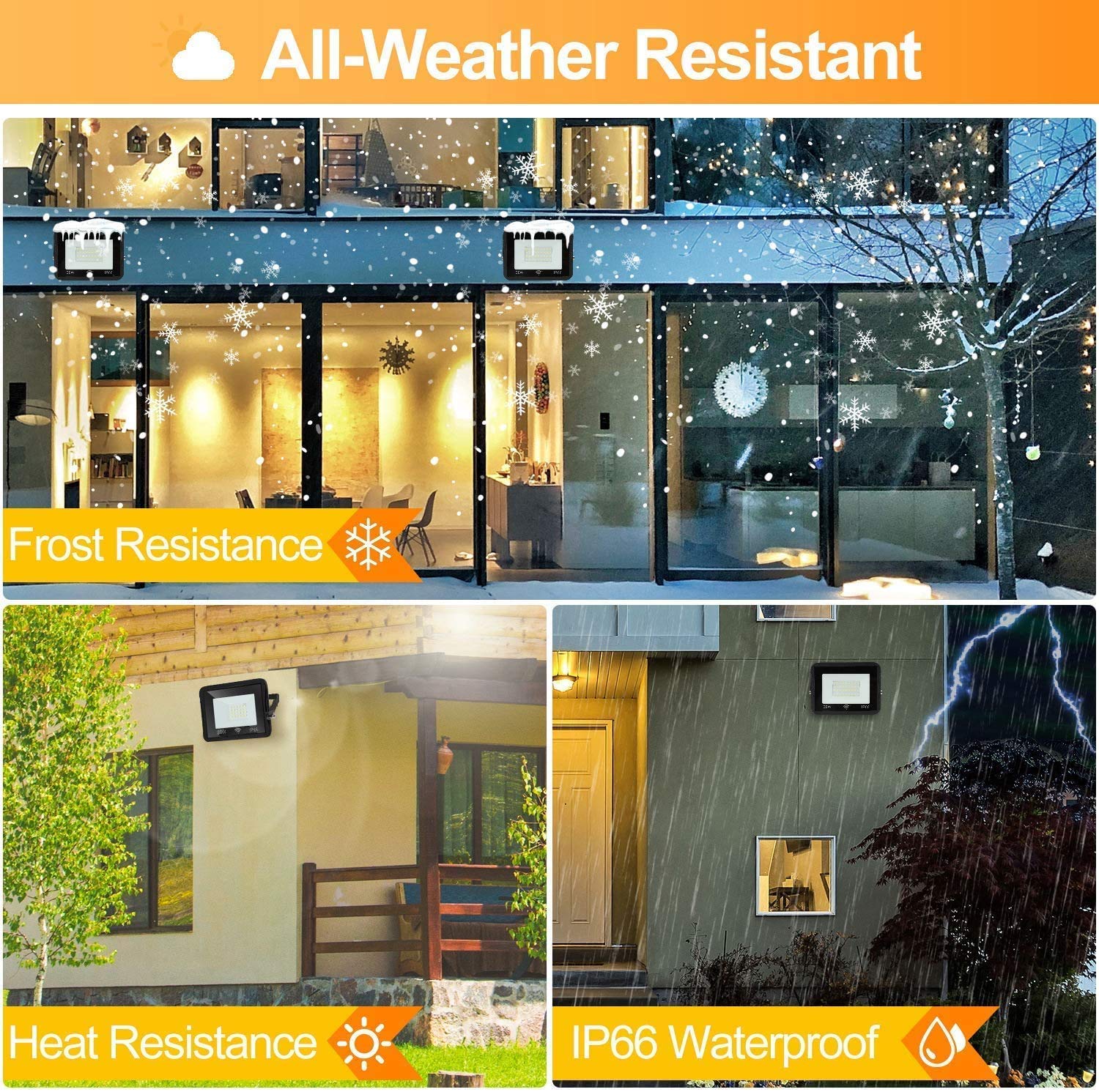 Proyector LED Foco LED con sensor de movimiento |Luces de inundación con sensor LED de 1000 LM, luces de seguridad para exteriores IP66 para luces de seguridad de patio, patio trasero y garajes